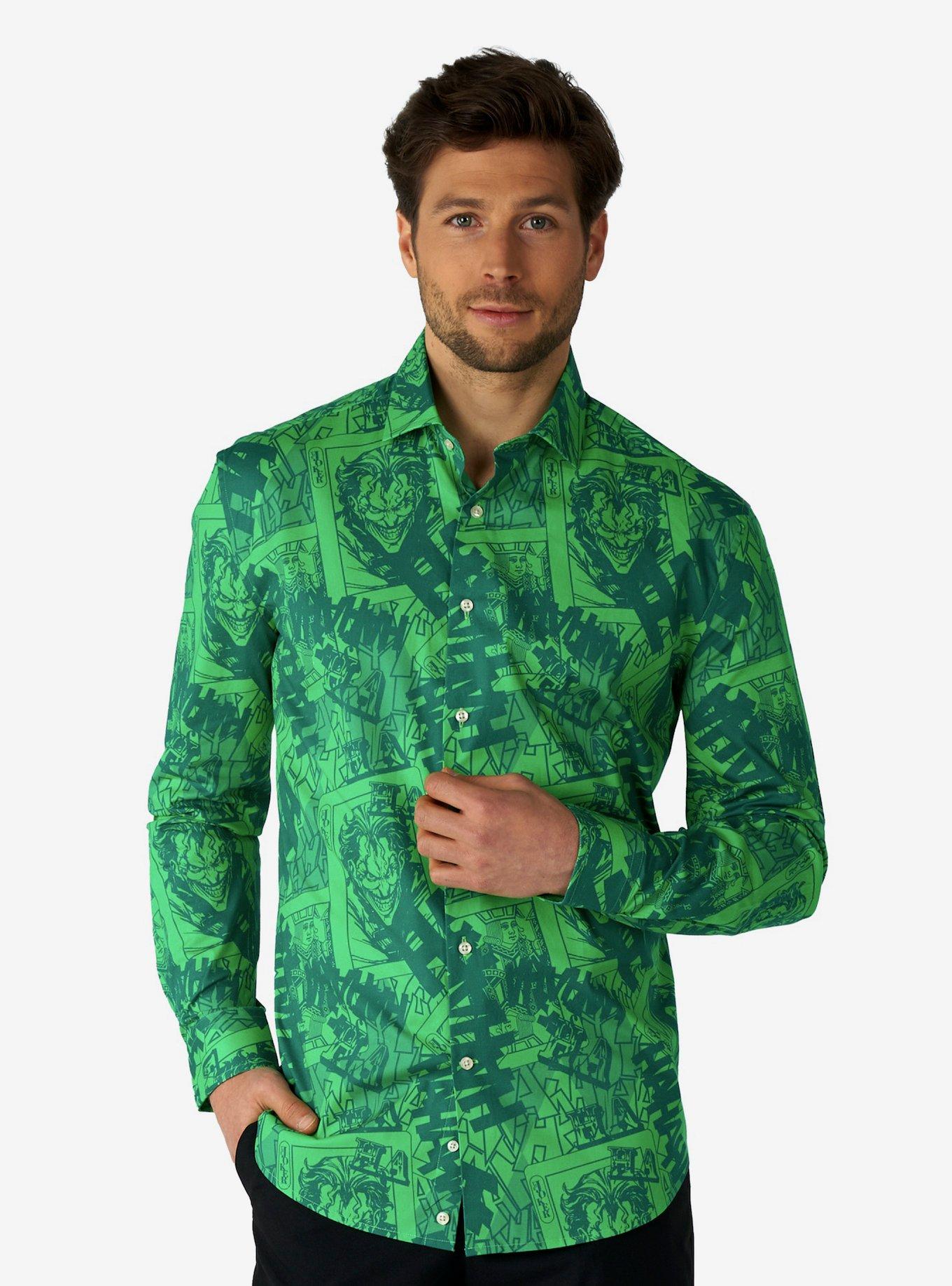DC Comics The Joker Woven Button-Up Online Deal